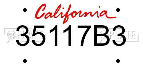 35117B3 California License Plate