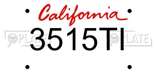 3515TI California License Plate