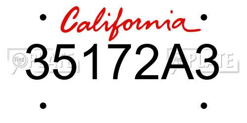 35172A3 California License Plate