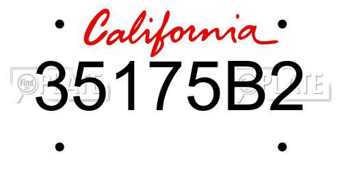35175B2 California License Plate
