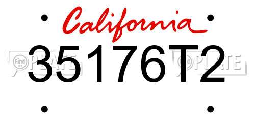 35176T2 California License Plate