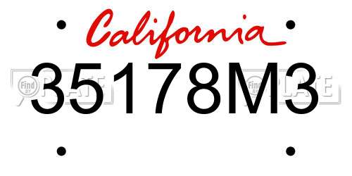 35178M3 California License Plate