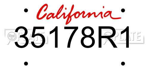 35178R1 California License Plate