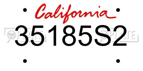 35185S2 California License Plate