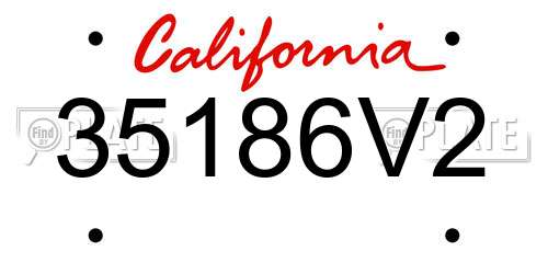 35186V2 California License Plate