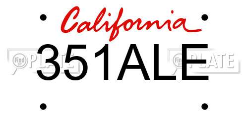 351ALE California License Plate