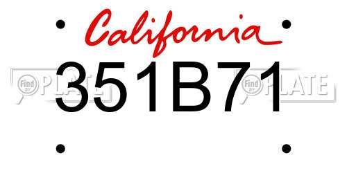 351B71 California License Plate