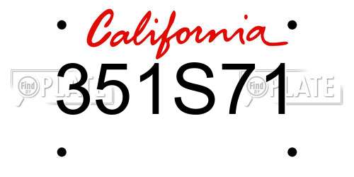 351S71 California License Plate