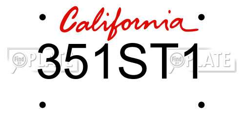 351ST1 California License Plate