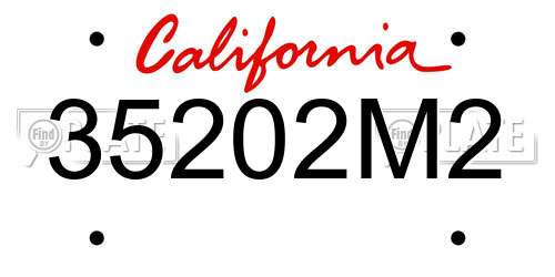 35202M2 California License Plate