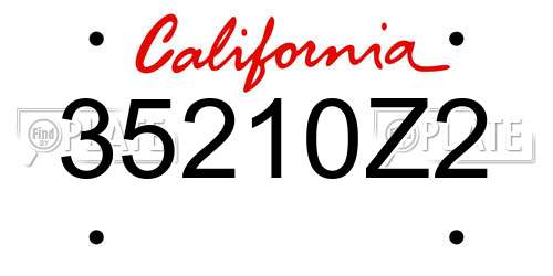 35210Z2 California License Plate