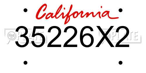 35226X2 California License Plate