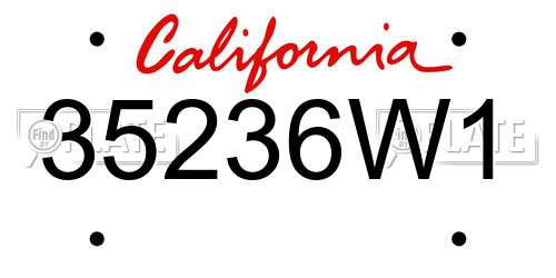 35236W1 California License Plate
