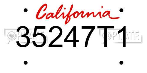 35247T1 California License Plate