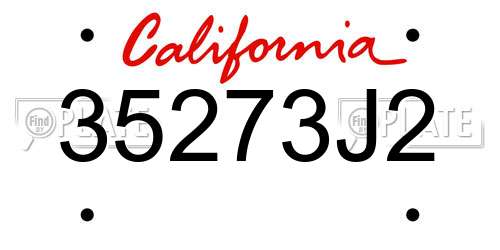 35273J2 California License Plate