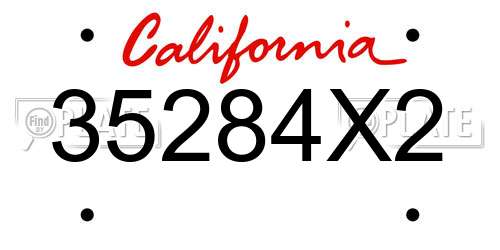 35284X2 California License Plate