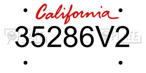35286V2 California License Plate