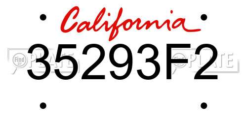 35293F2 California License Plate