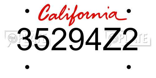 35294Z2 California License Plate