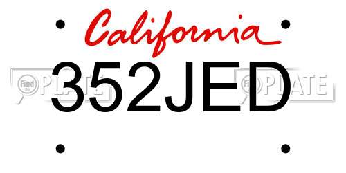 352JED California License Plate