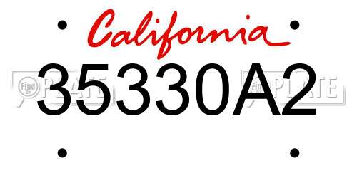 35330A2 California License Plate