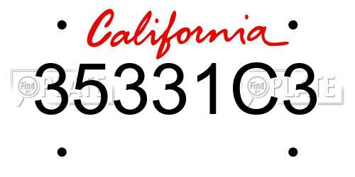 35331C3 California License Plate