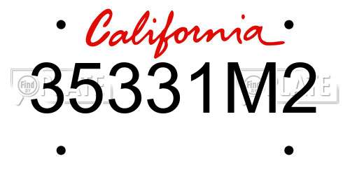 35331M2 California License Plate