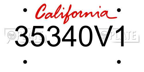 35340V1 California License Plate