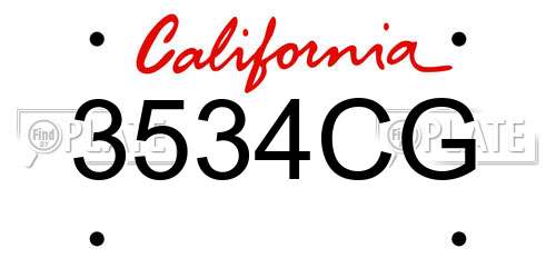 3534CG California License Plate