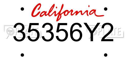 35356Y2 California License Plate
