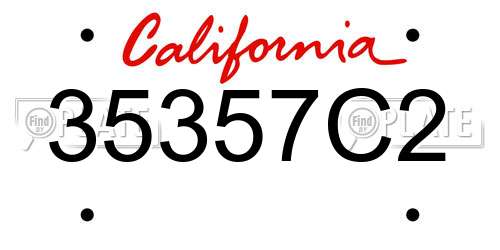 35357C2 California License Plate