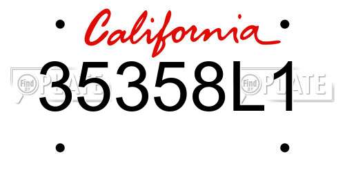 35358L1 California License Plate