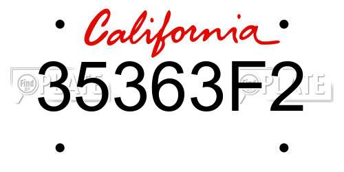 35363F2 California License Plate