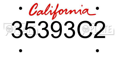 35393C2 California License Plate