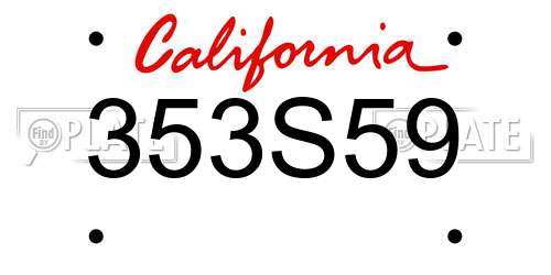 353S59 California License Plate