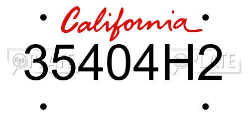 35404H2 California License Plate