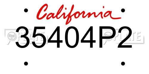 35404P2 California License Plate