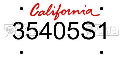 35405S1 California License Plate