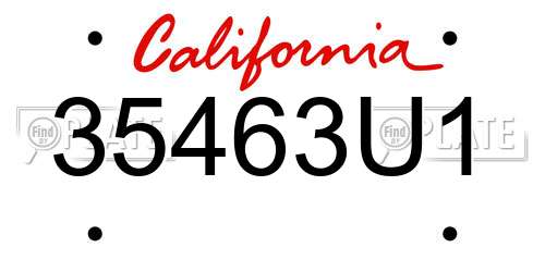 35463U1 California License Plate
