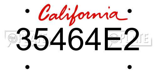 35464E2 California License Plate