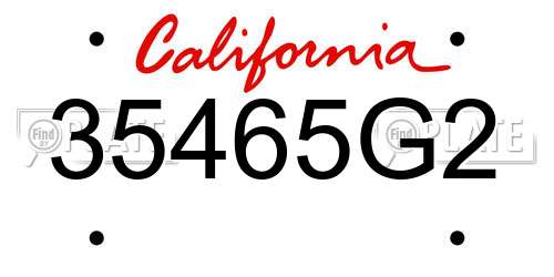 35465G2 California License Plate
