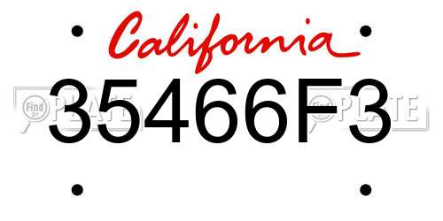 35466F3 California License Plate