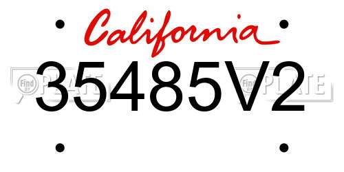 35485V2 California License Plate