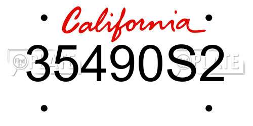 35490S2 California License Plate