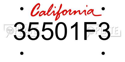 35501F3 California License Plate