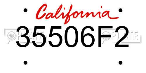 35506F2 California License Plate