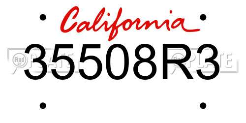 35508R3 California License Plate