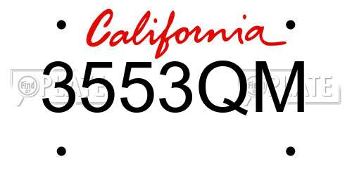 3553QM California License Plate