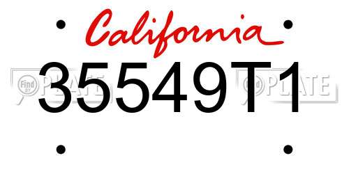35549T1 California License Plate