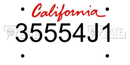35554J1 California License Plate